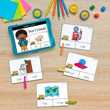 Load image into Gallery viewer, Short Vowel Themed Phonics Task Cards - SOR Aligned GROWING BUNDLE