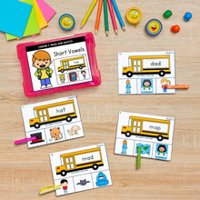 Load image into Gallery viewer, Short Vowel Themed Phonics Task Cards - SOR Aligned GROWING BUNDLE