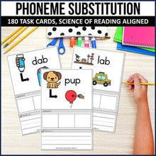 Load image into Gallery viewer, Phoneme Substitution Task Cards - Science of Reading Games