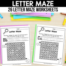 Load image into Gallery viewer, Alphabet Letter Maze Worksheets