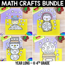 Load image into Gallery viewer, Math Crafts YEAR-LONG MEGA BUNDLE K-4th Grade
