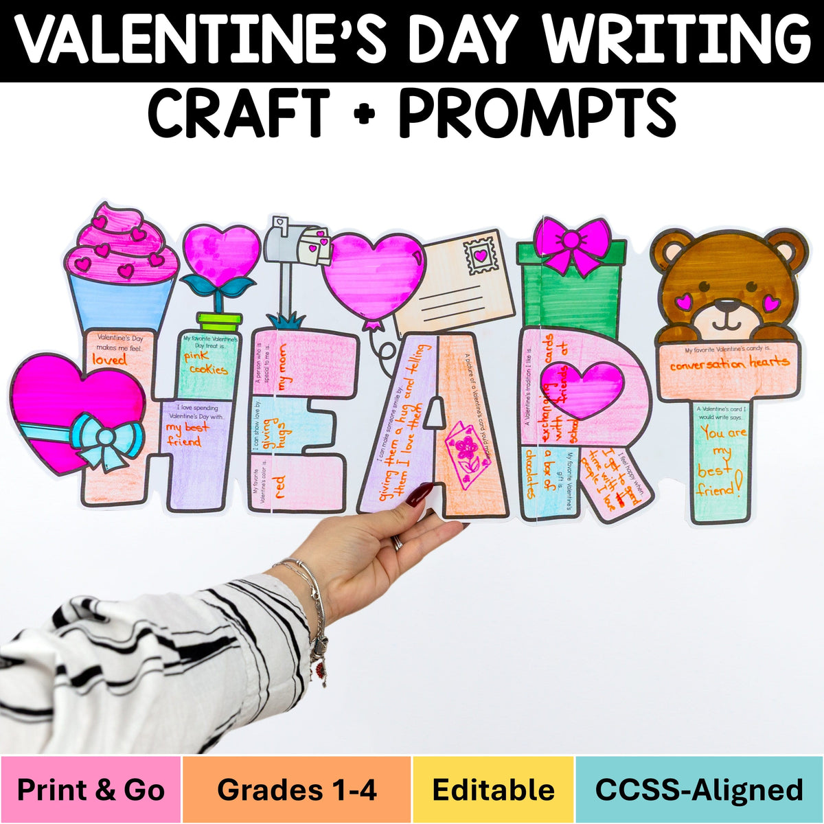 Valentine’s Day Writing Craft Writing Prompts and Bulletin Board – My ...