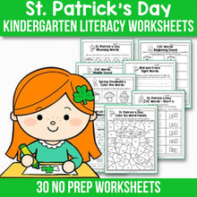 Load image into Gallery viewer, St Patrick's Day Activities For Kindergarten Literacy, St Patricks Day Worksheet