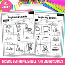 Load image into Gallery viewer, CVC Word Worksheets - Missing Beginning, Middle and Ending Sound
