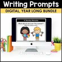 Load image into Gallery viewer, Morning Work Writing Prompts 1st Grade YEAR LONG BUNDLE - Google Slides & PowerPoint