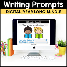 Load image into Gallery viewer, Morning Work Writing Prompts 1st Grade YEAR LONG BUNDLE - Google Slides & PowerPoint
