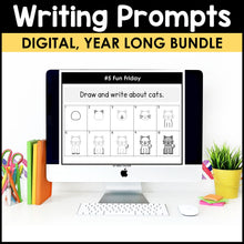 Load image into Gallery viewer, Morning Work Writing Prompts 1st Grade YEAR LONG BUNDLE - Google Slides & PowerPoint