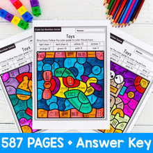 Load image into Gallery viewer, 587 Color by Number Sense Worksheets 1 to 20 YEAR-LONG BUNDLE