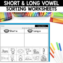 Load image into Gallery viewer, FREE Short vs Long Vowels Worksheets