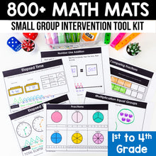 Load image into Gallery viewer, 800+ Math Mats and Graphic Organizers MEGA BUNDLE  - 1st to 4th Grade - Small Group Intervention Tool Kit