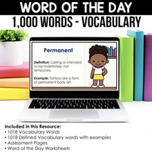Load image into Gallery viewer, Word of the Day - 1,000+ Words, Assessments and Vocabulary Activities