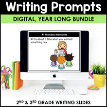 Load image into Gallery viewer, Morning Work Writing Prompts 2nd-3rd Grade YEAR LONG BUNDLE - Editable Google Slides & PowerPoint