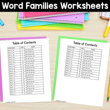 Load image into Gallery viewer, CVC Word Family Worksheets