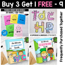 Load image into Gallery viewer, Buy3Get1 FREE B9 - Phonics Books, CVC Word Families, Sequencing, Alphabet Crafts
