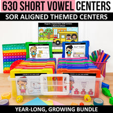 Load image into Gallery viewer, Short Vowel Themed Phonics Task Cards - SOR Aligned GROWING BUNDLE