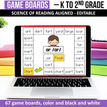 Load image into Gallery viewer, Science of Reading Game Board with Decodable Words (Editable)