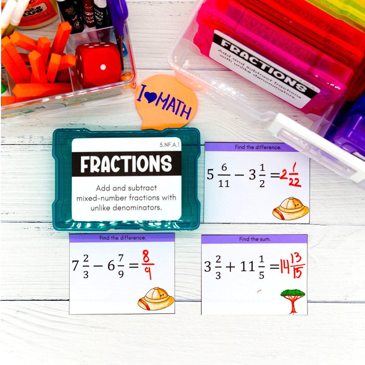 Fractions - 5th Grade Math Task Cards - CCSS Aligned – My Nerdy Teacher