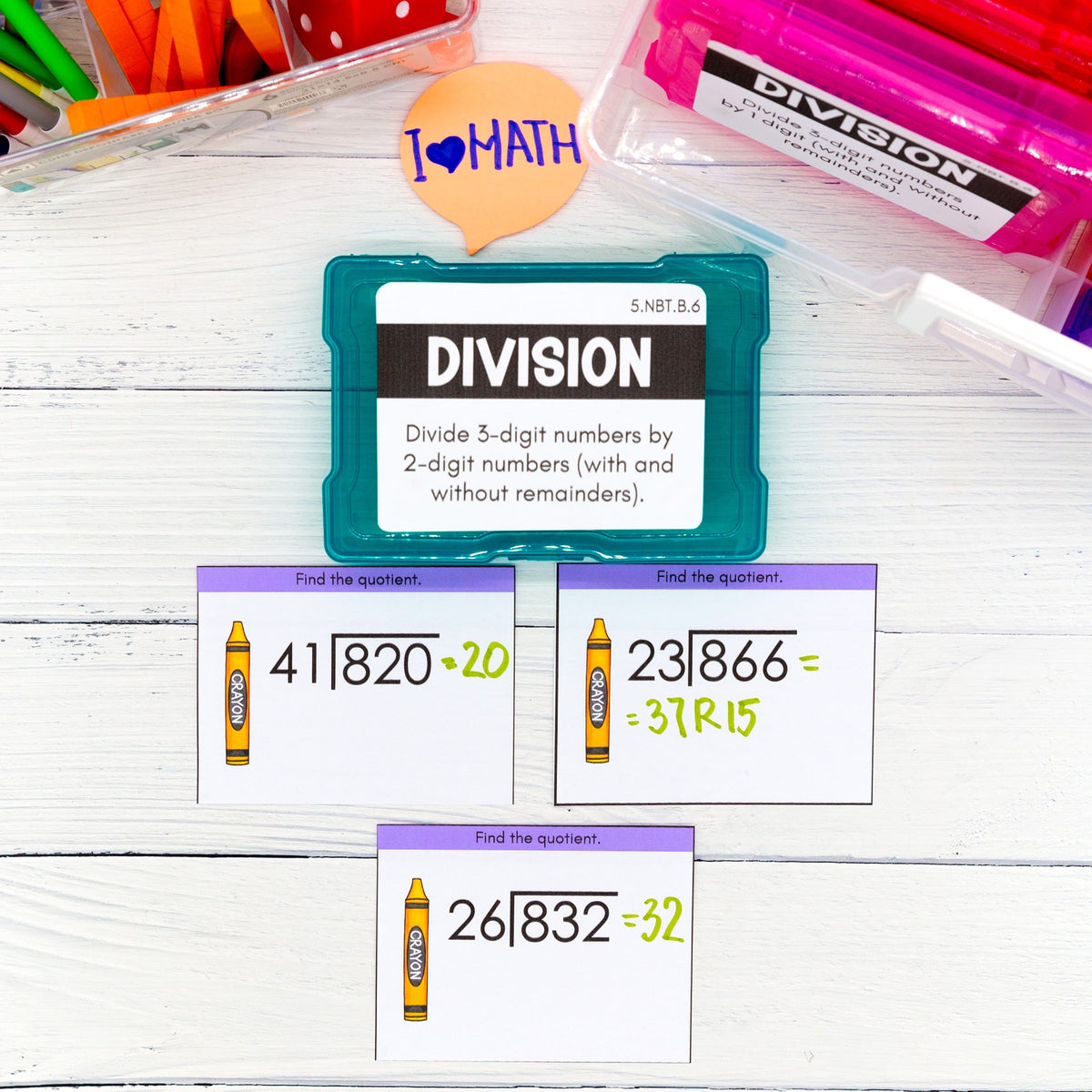 Division - 5th Grade Math Task Cards - CCSS Aligned – My Nerdy Teacher