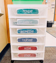 Load image into Gallery viewer, 10 Drawer Cart Labels Editable - Watercolor INSTANT DOWNLOAD