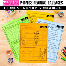 Load image into Gallery viewer, 2nd Grade Phonics Reading Passages with Multisyllabic Words (Editable) - Science of Reading Aligned