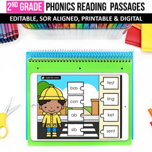 Load image into Gallery viewer, 2nd Grade Phonics Reading Passages with Multisyllabic Words (Editable) - Science of Reading Aligned
