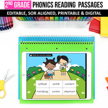 Load image into Gallery viewer, 2nd Grade Phonics Reading Passages with Multisyllabic Words (Editable) - Science of Reading Aligned