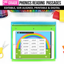 Load image into Gallery viewer, 2nd Grade Phonics Reading Passages with Multisyllabic Words (Editable) - Science of Reading Aligned