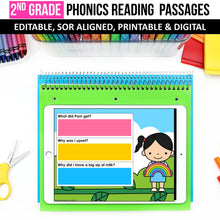 Load image into Gallery viewer, 2nd Grade Phonics Reading Passages with Multisyllabic Words (Editable) - Science of Reading Aligned