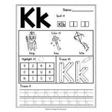 Load image into Gallery viewer, Alphabet Worksheets A-Z - Beginning Sounds Practice - INSTANT DOWNLOAD
