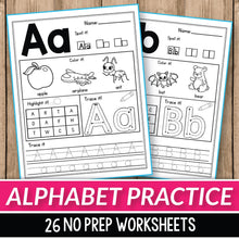 Load image into Gallery viewer, Alphabet Worksheets A-Z - Beginning Sounds Practice - INSTANT DOWNLOAD