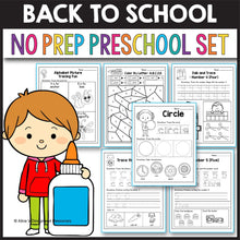 Load image into Gallery viewer, Back to School Activities for Preschool