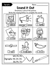 Load image into Gallery viewer, Consonant Digraphs Worksheets SH CH TH WH PH KN WR QU MEGA BUNDLE