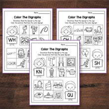 Load image into Gallery viewer, Consonant Digraphs Worksheets SH CH TH WH PH KN WR QU MEGA BUNDLE
