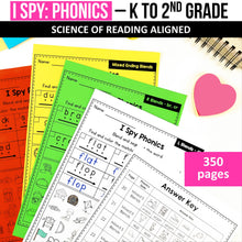 Load image into Gallery viewer, I Spy Phonics MEGA BUNDLE - Science of Reading Aligned - K to 2nd Grade - Digital Download