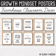 Load image into Gallery viewer, Modern Farmhouse Classroom Decor Growth Mindset Posters INSTANT DOWNLOAD