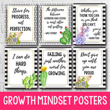 Load image into Gallery viewer, Growth Mindset Posters - Succulent Decor INSTANT DOWNLOAD