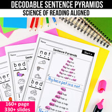 Load image into Gallery viewer, Decodable Sentence Pyramids Bundle - Science of Reading Aligned - K - 2nd Grade