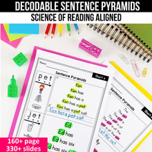 Load image into Gallery viewer, Decodable Sentence Pyramids Bundle - Science of Reading Aligned - K - 2nd Grade