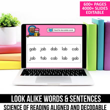 Load image into Gallery viewer, Decodable Look Alike Words and Sentences MEGA BUNDLE (Editable) - K - 2nd Grade