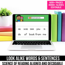 Load image into Gallery viewer, Decodable Look Alike Words and Sentences MEGA BUNDLE (Editable) - K - 2nd Grade