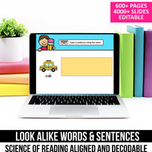 Load image into Gallery viewer, Decodable Look Alike Words and Sentences MEGA BUNDLE (Editable) - K - 2nd Grade