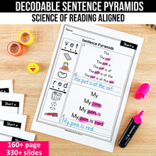 Load image into Gallery viewer, Decodable Sentence Pyramids Bundle - Science of Reading Aligned - K - 2nd Grade