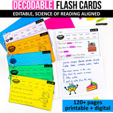 Load image into Gallery viewer, Fluency Flash Cards MEGA BUNDLE (Editable) - Science of Reading Aligned - K - 2nd Grade
