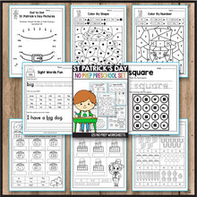 Load image into Gallery viewer, St Patrick's Day Activities for Preschool, St Patrick's Day Math