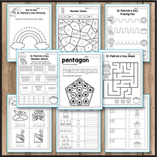 Load image into Gallery viewer, St Patrick's Day Activities for Preschool, St Patrick's Day Math