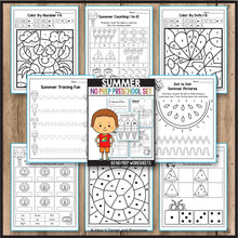 Load image into Gallery viewer, Summer Activities for Preschool, Summer Math Worksheets
