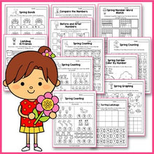 Load image into Gallery viewer, Spring Activities For Kindergarten - Spring Math Worksheet, April Morning Work