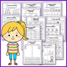 Load image into Gallery viewer, Summer Math Worksheet, End of Year Activities Math, Summer Packet Kindergarten