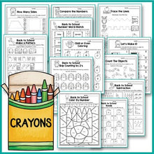 Load image into Gallery viewer, Back to School Activities Kindergarten, Back to School Math Activities