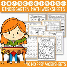 Load image into Gallery viewer, Thanksgiving Activities Kindergarten - Thanksgiving Math Worksheets